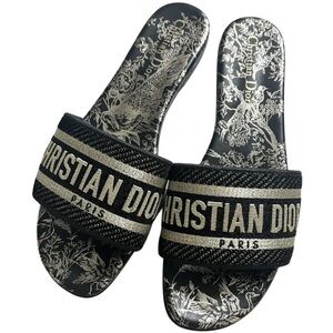 Dior Black and Gold Sandals